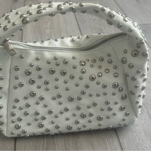 Studded White Handbag